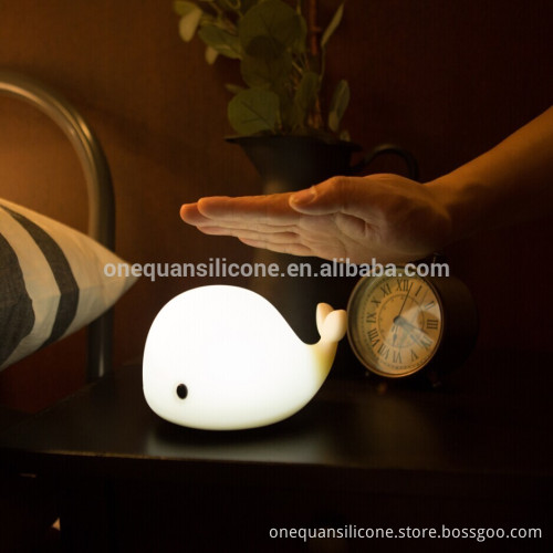 LED Colorful Silicone Little whale Night Light Kids Baby Bedside Lamp Atmosphere Led Gift Lights For Children Frien